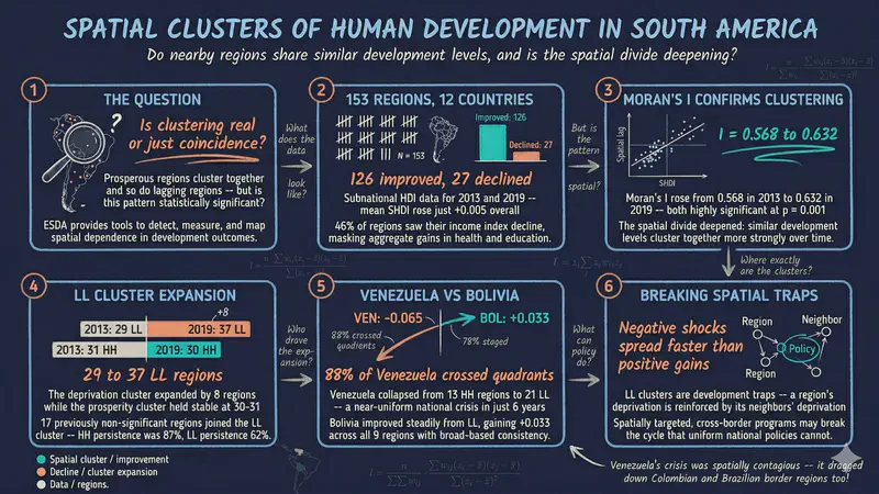Análisis Exploratorio de Datos Espaciales: clústeres y dinámica espacial del desarrollo humano en Sudamérica