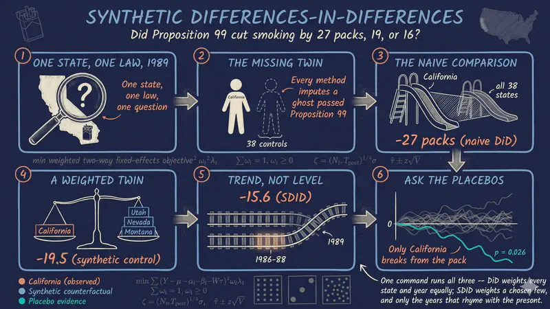 Diferencias en diferencias sintéticas (SDID) en Stata: una reevaluación de la Proposición 99 de California