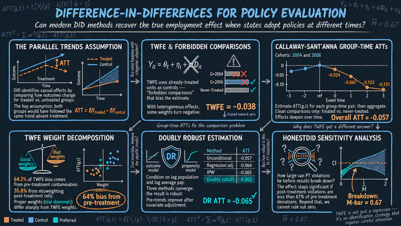 Diferencias en diferencias para la evaluación de políticas: un tutorial usando R