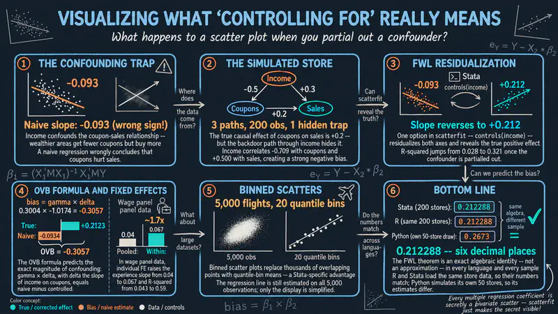 Cómo visualizar la regresión con el teorema FWL en Stata