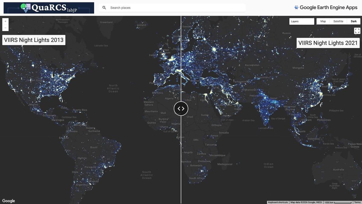 Dinámica espacio-temporal de las luces nocturnas: datos VIIRS-annual