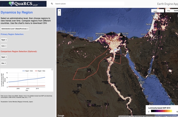 Regional dynamics of luminosity-based GDP 1992-2019