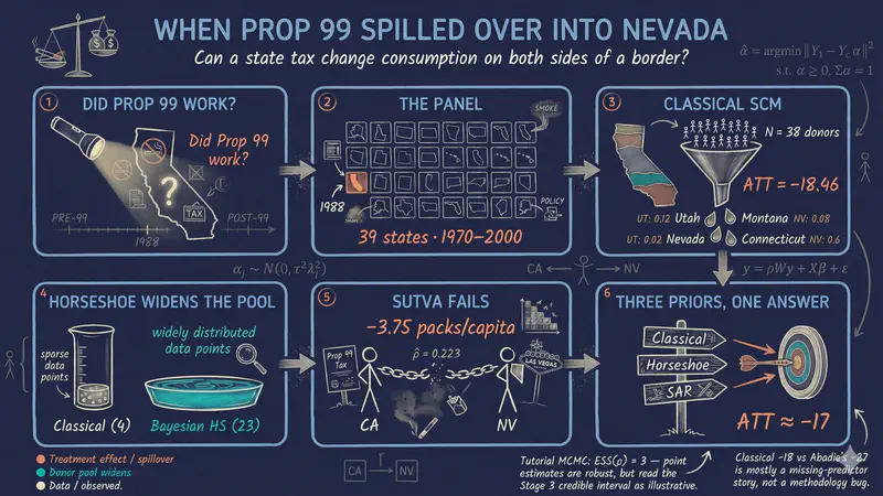 Bayesian Spatial Synthetic Control: California's Proposition 99 in R