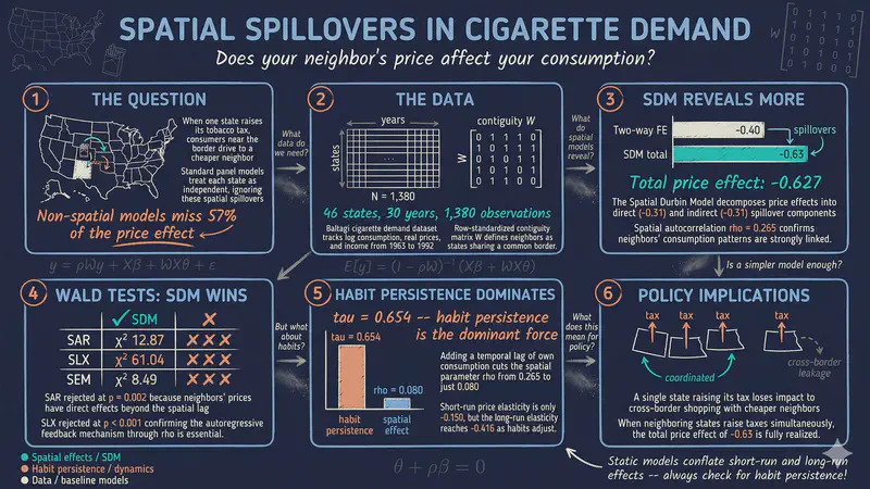 Spatial Panel Regression in Stata: Cigarette Demand Across US States
