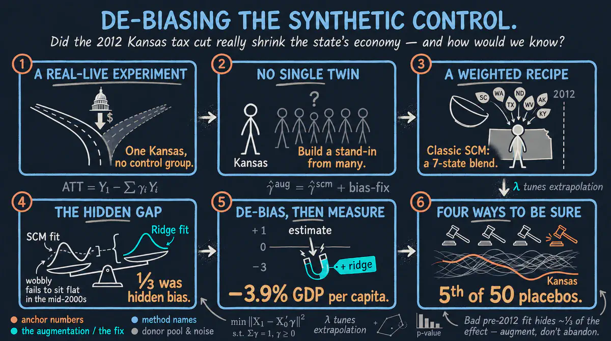 El método de control sintético aumentado: un tutorial para principiantes con los recortes de impuestos de Kansas