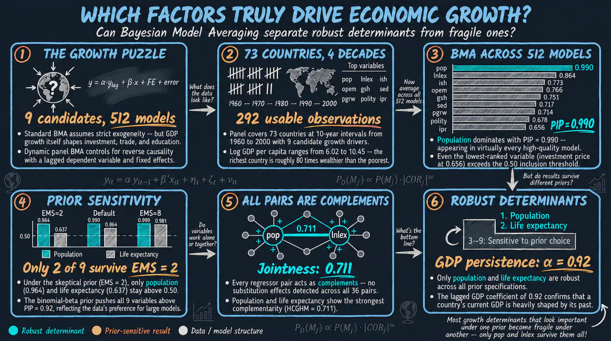 BMA dinámico de panel: ¿qué factores impulsan realmente el crecimiento económico?