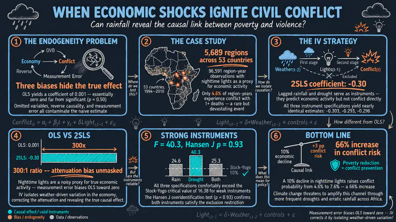 IV Estimation with Panel Data: Economic Shocks and Civil Conflict